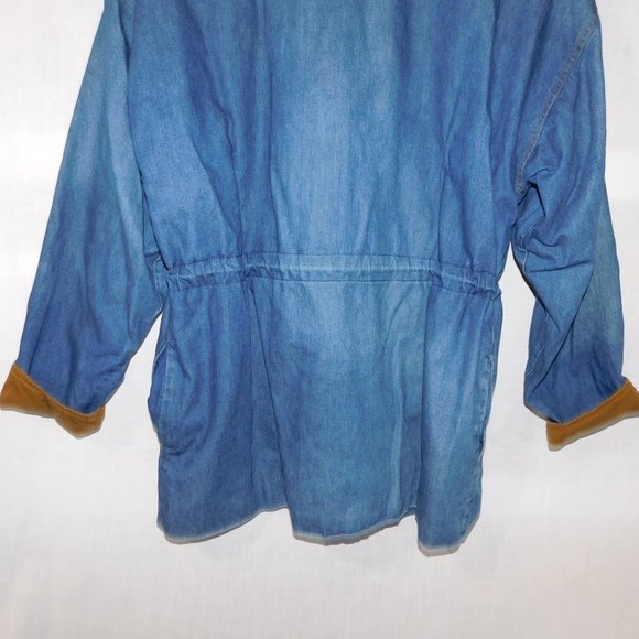 VTG 90s ELLE SPORT Womens 12 Denim Chambray Light Work chore Casual Jacket - Picture 12 of 14
